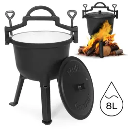 kociolek-zeliwny-emaliowany-8l-stojacy-garnek-mysliwski-ognisko-grill-multi