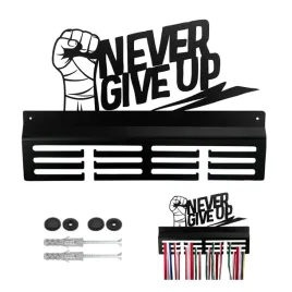 solidny-metalowy-wieszak-na-medale-never-give-up-kolki-zaslepki-gratis