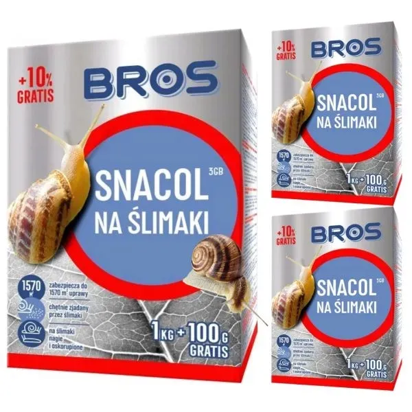 Granulat na Ślimaki Snacol 3GB 1kg+100g x 3 sztuki