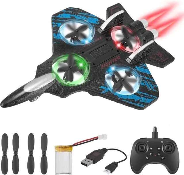 Styropianowy samolot zdalnie sterowany RC – LED, obrót 360°