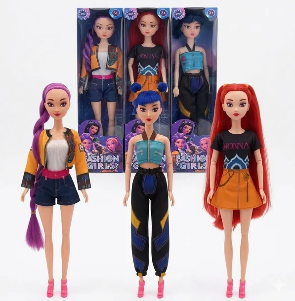 Ekskluzywny Zestaw Lalek K-POP Demon Hunters – 3 szt. 30 cm