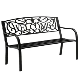 lawka-ogrodowa-taras-ogrod-park-metalowa-oparcie-welcome-czarna-127-cm