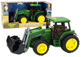 traktor-z-koparka-swiatla-dzwiek-zielony