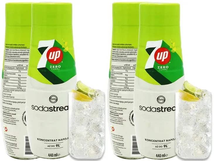 2x SYROP KONCENTRAT 7up FREE DO SATURATORA SODASTREAM 9L NAPOJU z 440ml
