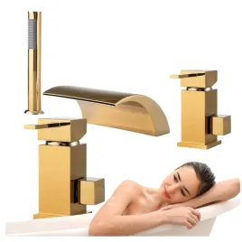 bateria-wannowa-cascade-3-otworowa-nawannowa-zlota-kaskada-wylewka
