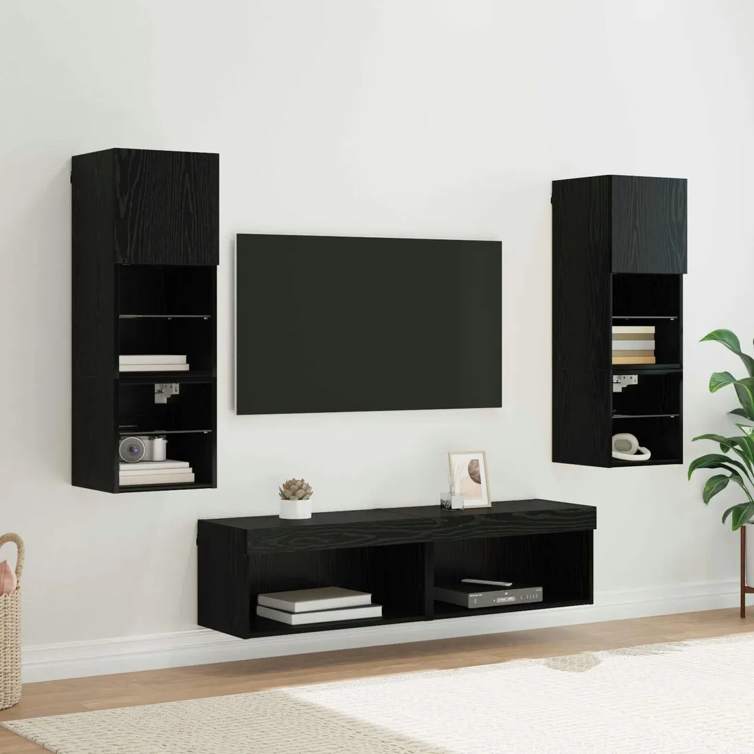 unit-scienny-do-telewizora-ze-led-lights-6-szt-czarny-dab