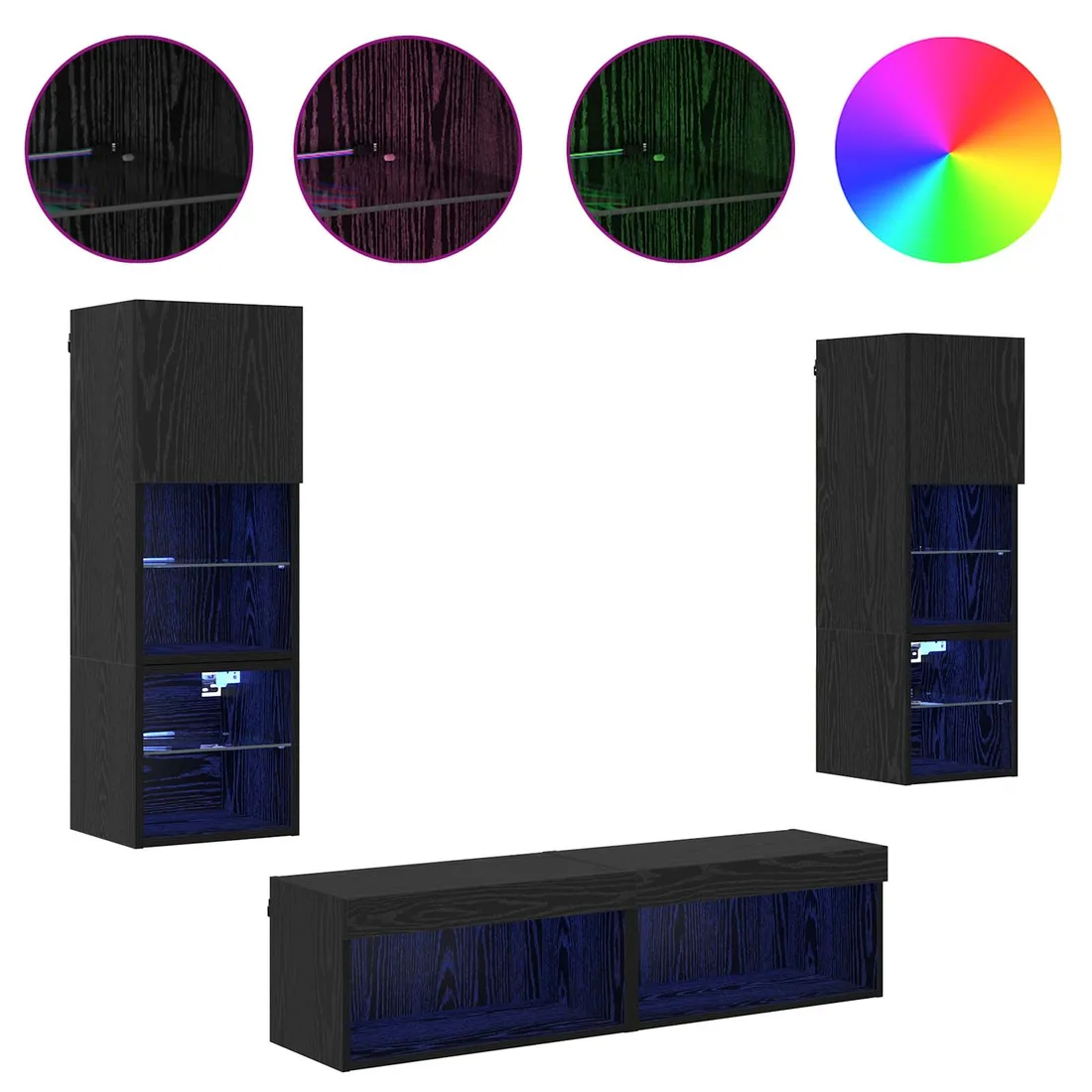 unit-scienny-do-telewizora-ze-led-lights-6-szt-czarny-dab
