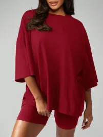 komplet-luzny-burgundowy-oversize-z-krotkim-rekawem-na-lato-missguided-s-36