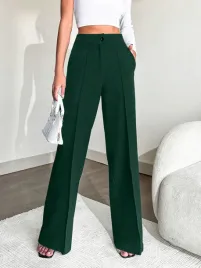 spodnie-damskie-eleganckie-garniturowe-zielone-z-wysokim-stanem-shein-m-38