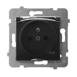 ospel-gph-1uz-m-33-d-aria-gniazdo-1x-z-u-z-klapka-ip-44-czarny-metalik