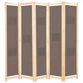 parawan-5-panelowy-brazowy-200-x-170-x-4-cm-tkanina