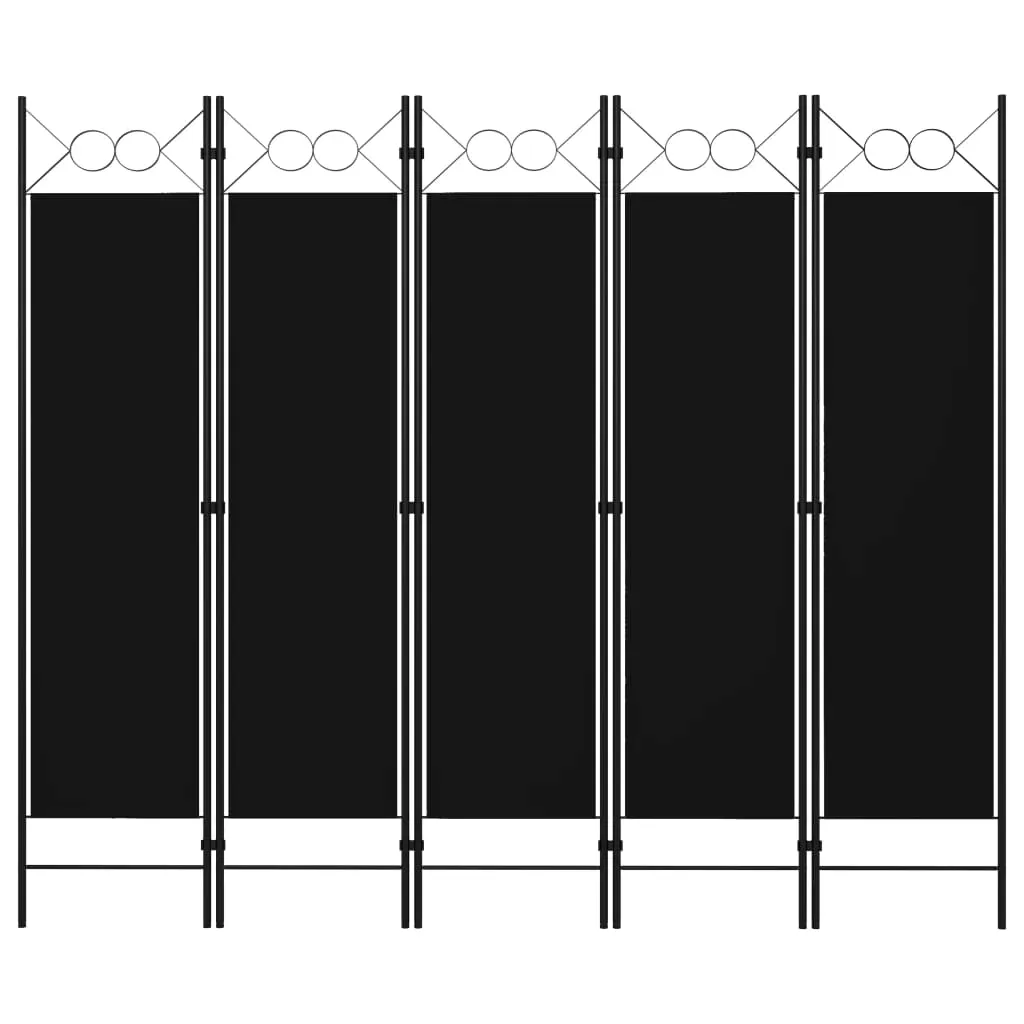 parawan-5-panelowy-czarny-200-x-180-cm
