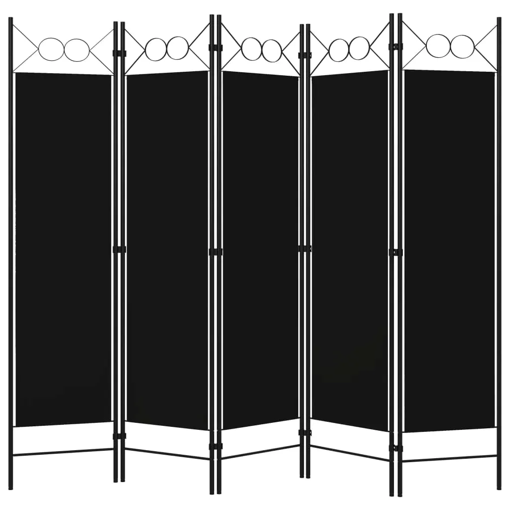 parawan-5-panelowy-czarny-200-x-180-cm
