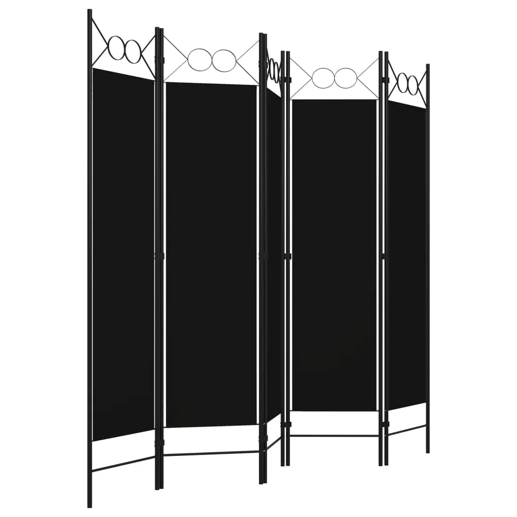 parawan-5-panelowy-czarny-200-x-180-cm