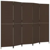 parawan-5-panelowy-brazowy-polirattan