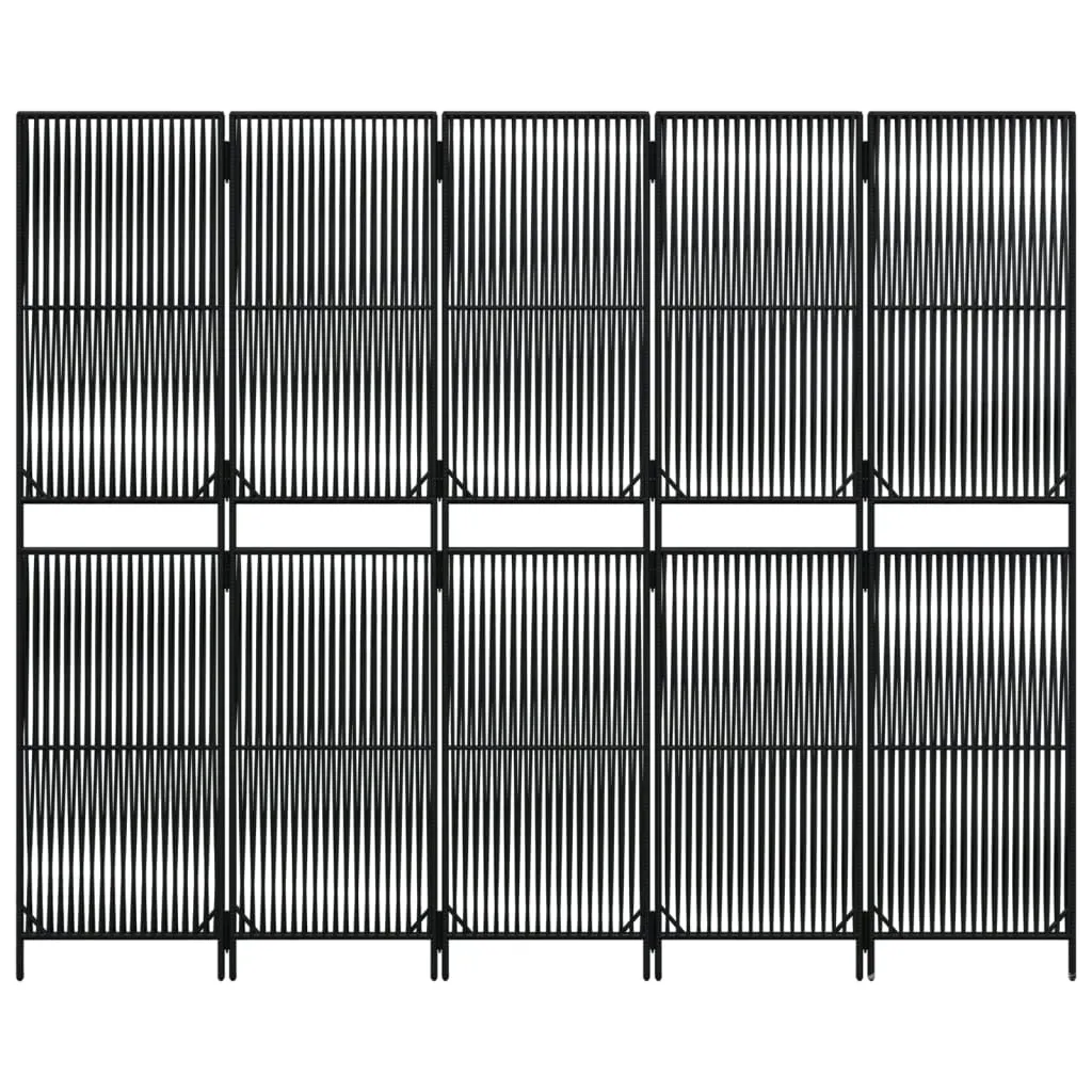 parawan-5-panelowy-czarny-polirattan