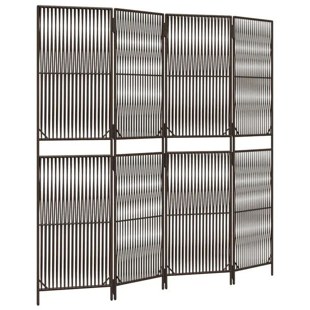 parawan-4-panelowy-brazowy-polirattan