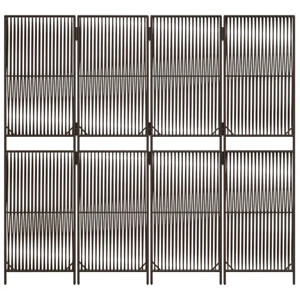 parawan-4-panelowy-brazowy-polirattan