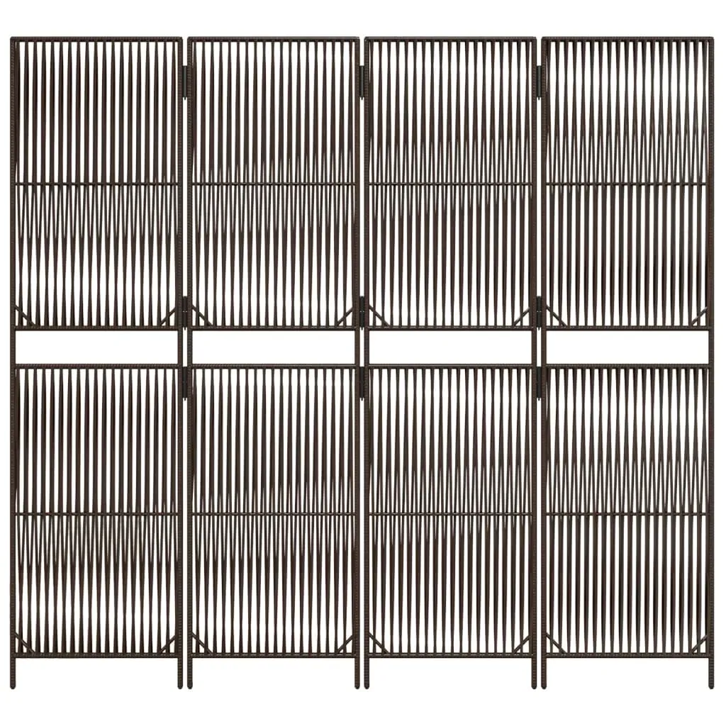 parawan-4-panelowy-brazowy-polirattan