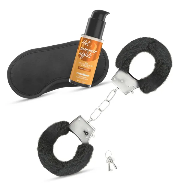 crushious-desir-noir-handcuffs-set-satin-blindfold-and-warming-effect