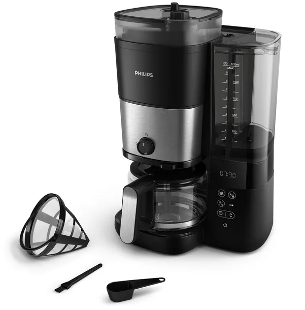 Ekspres przelewowy Philips HD7900/50 1,25 l czarny wbudowany młynek