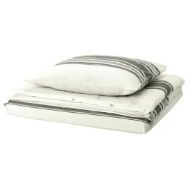 ikea-jattefraken-komplet-poscieli-150x200-50x60-bawelna-bialy-ciemnoszar