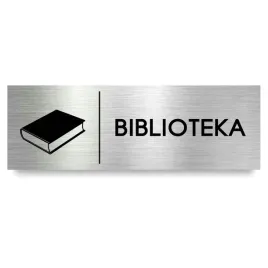 tabliczka-na-drzwi-biblioteka-srebrna-nadruk-informacyjna-30x10-cm