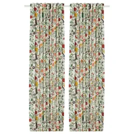 ikea-vildpersilja-zaslony-2-szt-bialy-wielobarwny-wzor-kwiatowy-145x300-cm