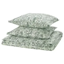 ikea-poszwa-na-koldre-i-2-poszewki-rodgersia-zielony-bialy-200x200-50x60cm