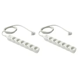 ikea-koppla-przedluzacz-6-gniazdek-wylacznik-bialy-1-5-m-2-szt